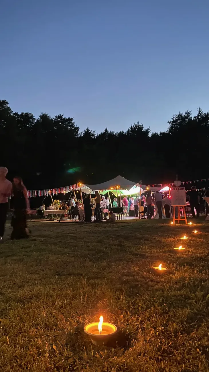 Stretchtent avondfeest kaarsen sfeer Limburg