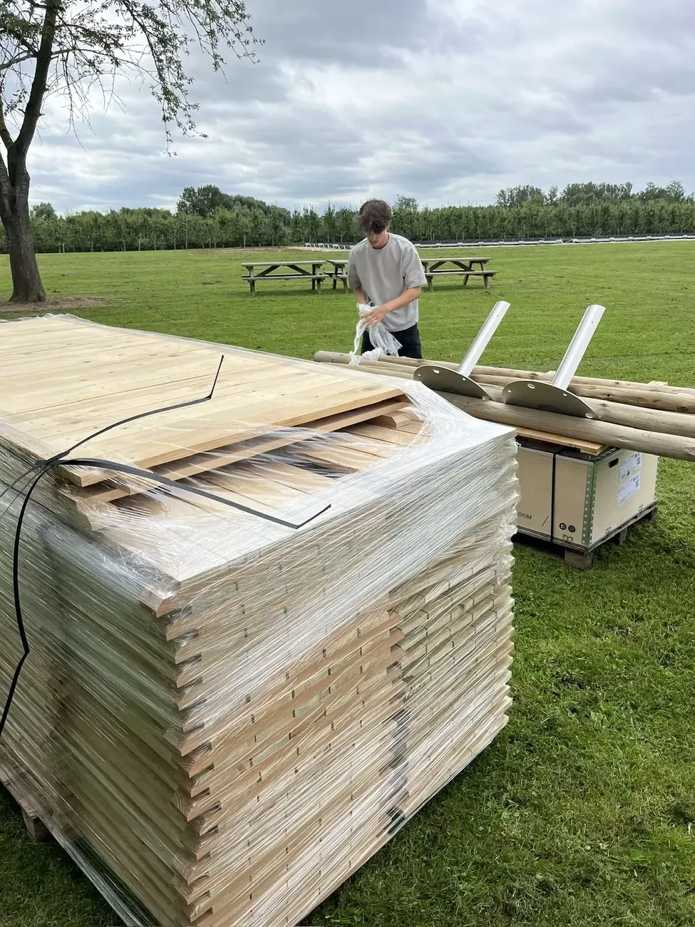 Houten vloer panelen stretchtent Limburg